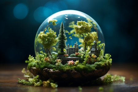 Global Commitment World Environment and Earth Day Symbolized with a Globeの素材