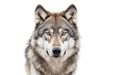 Wolf on white Backgroundの素材
