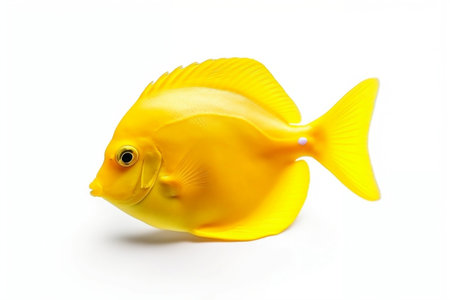 Yellow Tang Fish on white Backgroundの素材