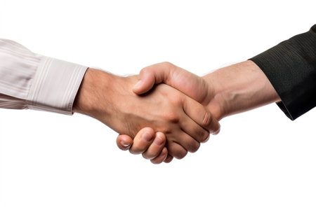 Two People Shaking Hands with Transparent Background Two People Shaking Hands with white Backgroundの素材