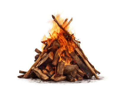 Bonfire on a white Backgroundの素材