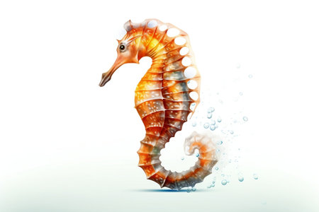 Seahorse on a white Backgroundの素材