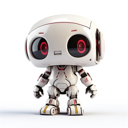 Adorable Robot on white Backgroundの素材