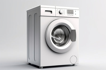 Washing Machine on white Backgroundの素材