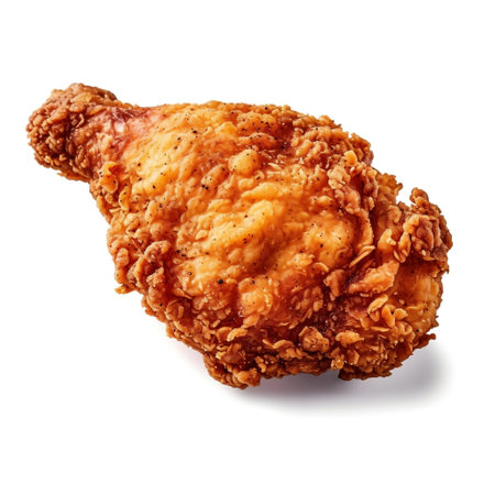 Crispy Fried Chicken on white Backgroundの素材