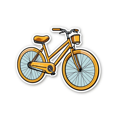 Bicycle Sticker on black Backgroundの素材