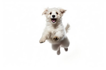 Happy Dog Jumping on Transparent Background. AIの素材