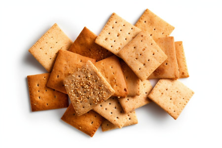Isolated Crackers on Transparent Background, AIの素材