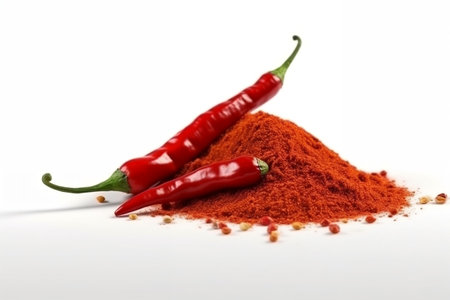Ground Red Chili Pepper Paprika Transparent Isolated Spice Pileの素材