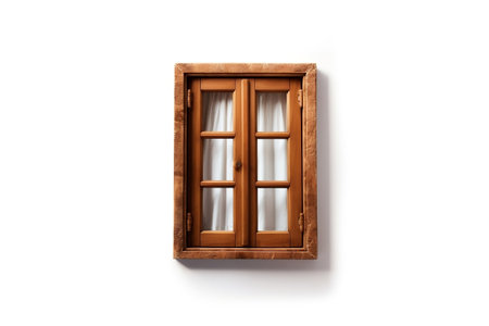 Wooden Window: Transparent Isolated Frame , AIの素材