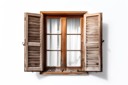 Wooden Window: Transparent Isolated Frame , AIの素材