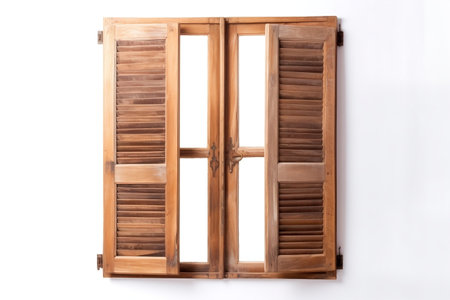 Wooden Window: Transparent Isolated Frame , AIの素材
