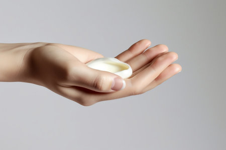 Cropped Shot Woman Applying Organic Cream Transparent Background, AIの素材