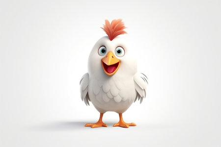 Adorable Cartoon Chicken Character on Transparent Background. AIの素材