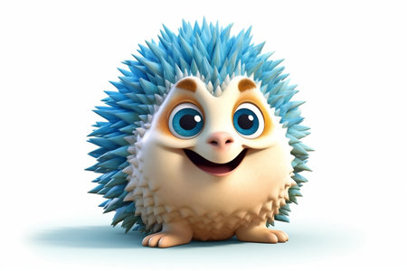 Joyful Hedgehog Cartoon Character on Transparent Background. AIの素材