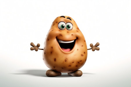 Joyful Cartoon Potato Transparent Backgroundの素材