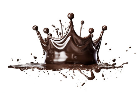 Chocolate Crown Splash on Isolated Transparent Background. AIの素材
