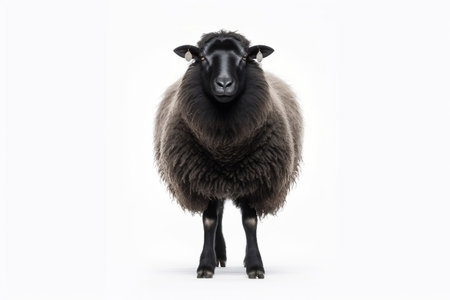 Black Sheep Isolated on a Transparent Background. AIの素材