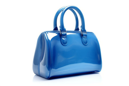 Blue Glossy Bag Isolated on Transparent Background. AIの素材