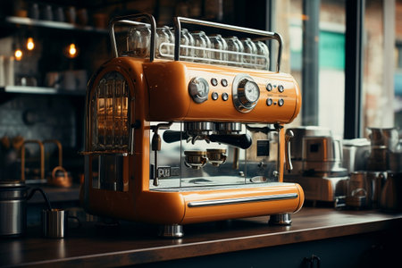 Sleek Coffee Machine Enhances Kitchen Aesthetics. AIの素材