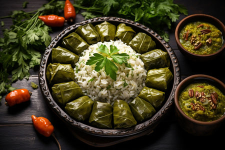 Dolmades from the Top. AIの素材