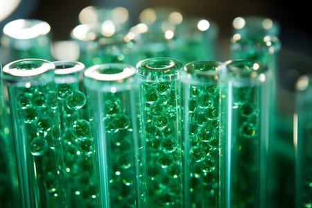 Eco-friendly Green Plastic Granules in Test Tubeの素材