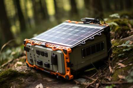 portable Solar Panel for Outdoor Camping: Beach Adventureの素材