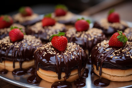 Decadent Cupcakes Drizzled with Chocolate Sauceの素材