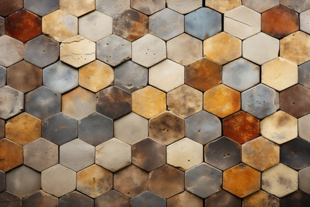 Polished Concrete Hexagonal Mosaic Wallの素材