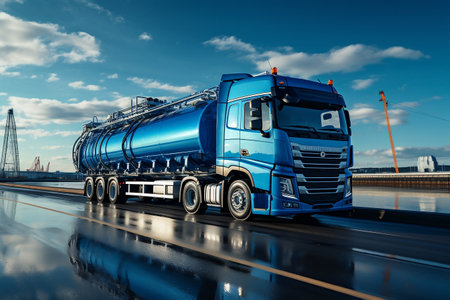 Blue Tanker for Fuel and Petroleum Transport. AIの素材