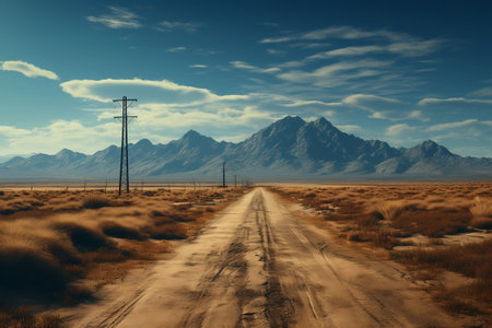 An Empty Desert Road. AIの素材