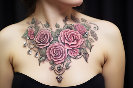 Elegant Rose Ornament. AIの素材