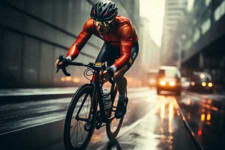 Dynamic Cyclists in Action. AIの素材