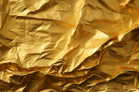 Gigantic Wrinkled Gold Foil Sheet. AIの素材