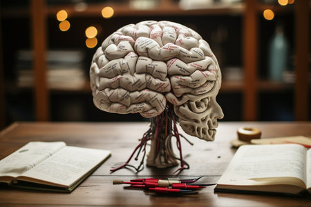 Brain Model with Emotional Notes. AIの素材
