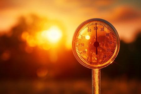 Thermometer with Sun Background. AIの素材