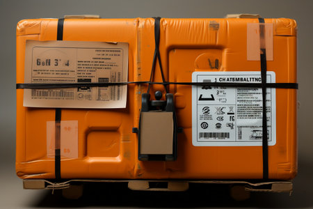 Label with data and barcode illustration - Parcel tracking conceptの素材