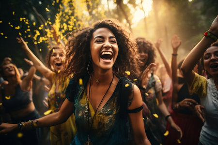 Brazilian People Celebrating Ethnic Diversity. AIの素材
