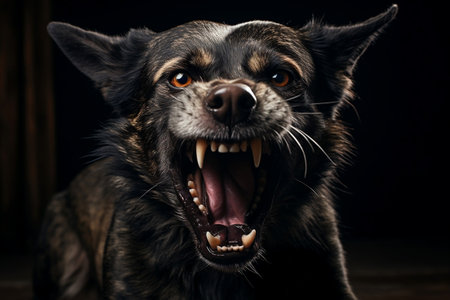 Furious and Hostile Canine. AIの素材