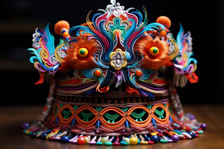 Classic Vibrant Asian Hat. AIの素材