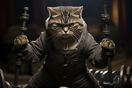 Feline Fitness Coach. AIの素材