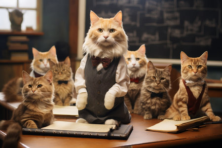 Viking-Attired Cats. AIの素材