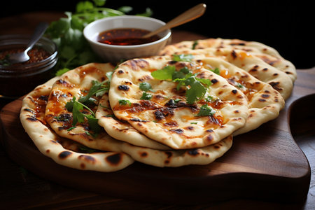 Traditional Indian Naan Bread. AIの素材
