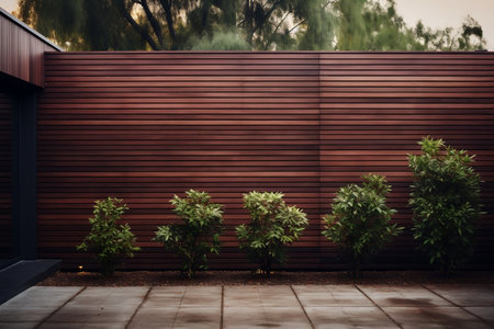 Contemporary Simple Wood Fence. AIの素材