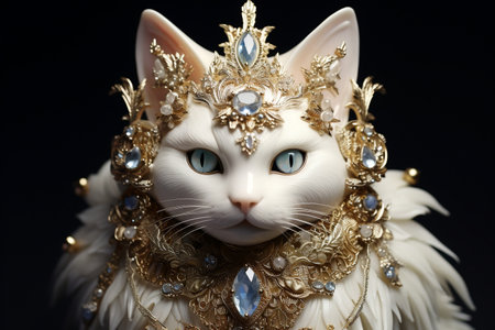 Feline Adornments: Cats and Jewelry. AIの素材