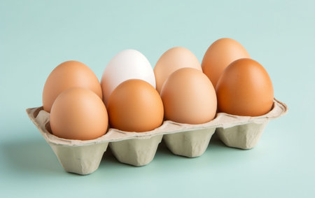 Simple Egg Carton with White Eggs.の素材
