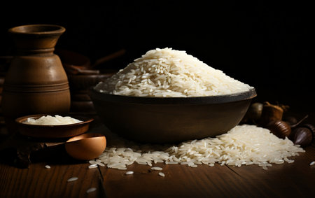 Picture of Uncooked Rice for an Ad.の素材