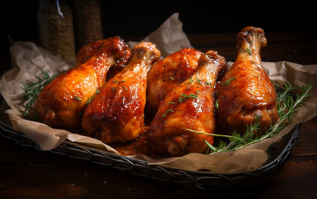 Chicken Leg Cascade: An Array of Deliciousness in Action.の素材