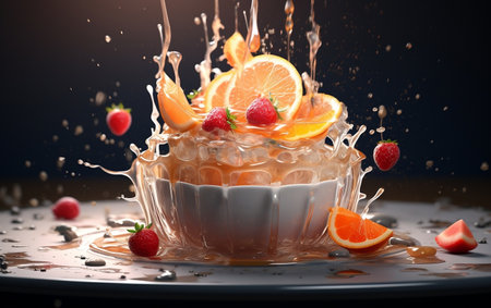 Virtual Flavor: 3D Rendered Food Photography Showcase.の素材