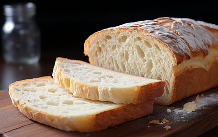 Side View of Bread Slice - Culinary Detail.の素材